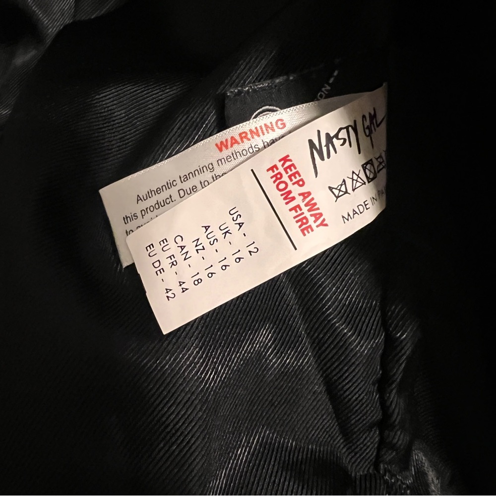 Nasty Gal Black Leather Biker Jacket - Picture 4 of 8